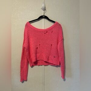 Hollister | Hot Pink Off-the-Shoulder Sweater | XS